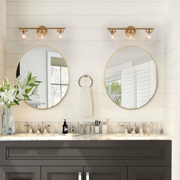 Brushed Gold Bathroom Light Fixtures Semis Online